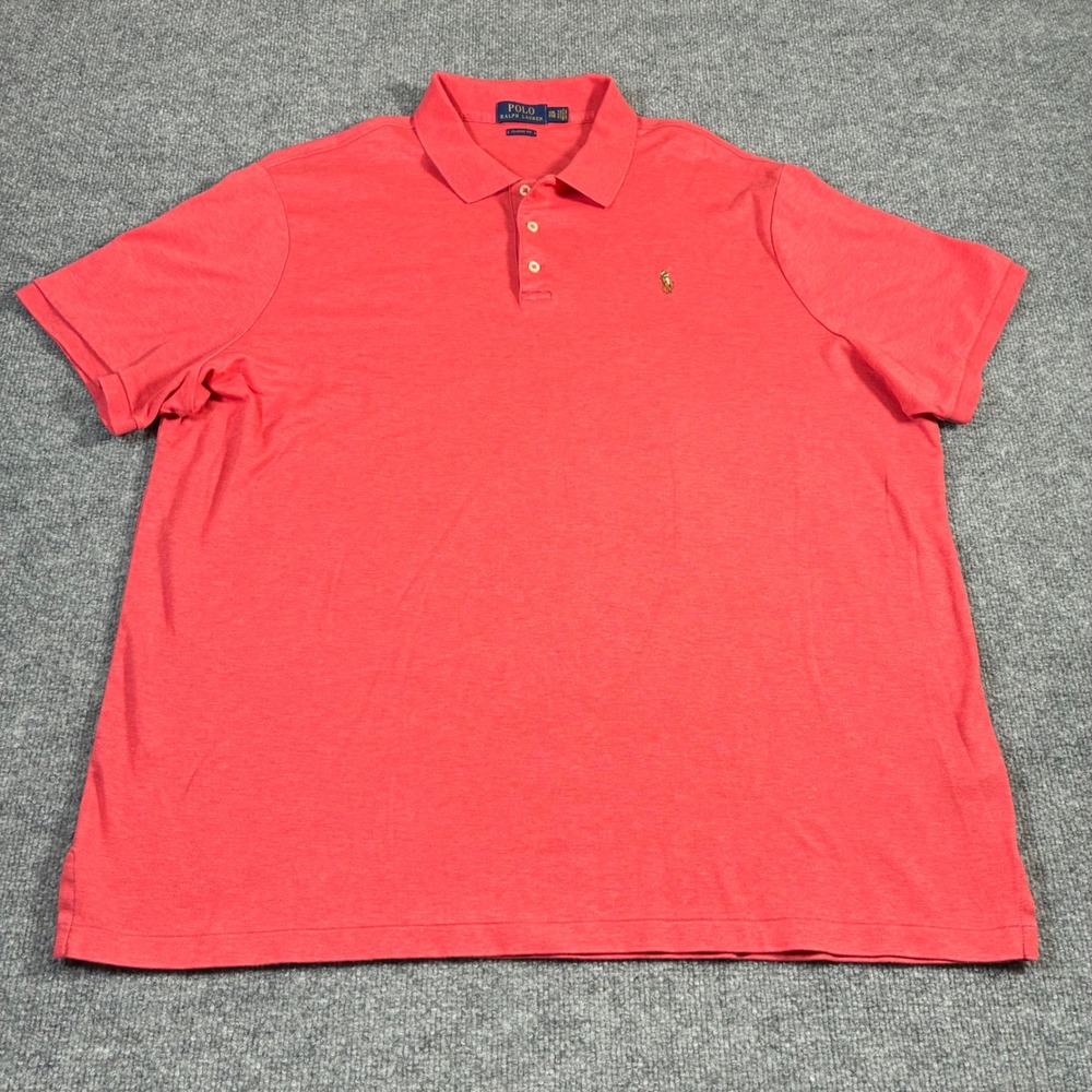 Polo Ralph Lauren Polo Shirt Mens XXL Coral Red Classic Fit Cotton